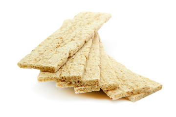 tasty crispbread, isolated on white
