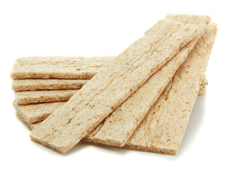 tasty crispbread, isolated on white