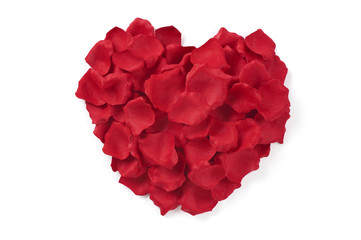 ハート形の薔薇の花びら