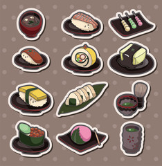 cartoon Japanese food stickers