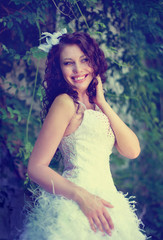 Fototapeta na wymiar Portrait of the young beautiful bride