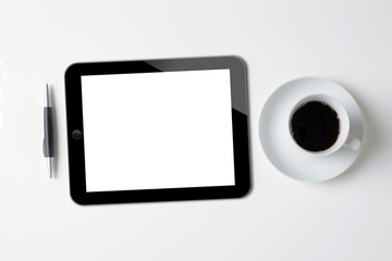 Fototapeta na wymiar Tablet PC w tabeli