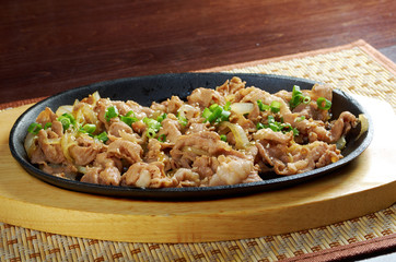 .Chinese dish -pork  with vegetables