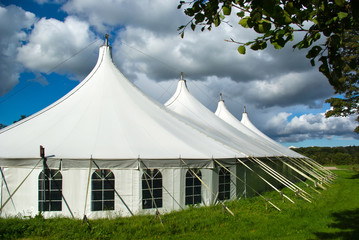 Large white party tent