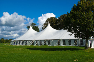 Large white party tent
