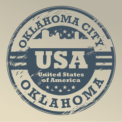 Grunge rubber stamp with name of Oklahoma, Oklahoma City, vector