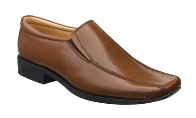 Luxury brown leather shoe great for your working day isolated on