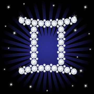 geminis zodiac sign on a dark background