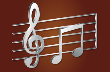 Musical Notes in 3D, Stylish Icons