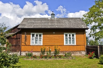 Fototapeta na wymiar Old wooden house village