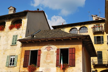 Ancient houses in Orta St. Giulio village, Italy