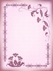 Design frame with swirling floral decorative ornament.