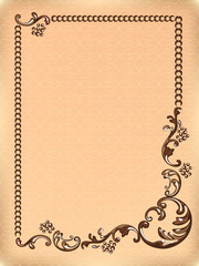 Vintage frame with swirling decorative elements