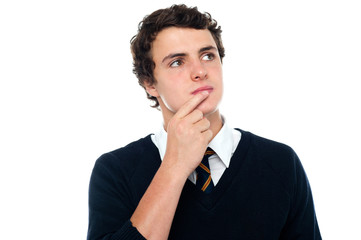 Intellectual student trying to recollect the answer