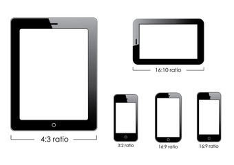 Vector blank generic tablet pc and smartphones