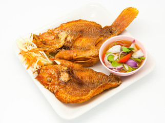 Fried snapper with chili sauce