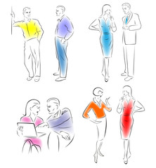 Иллюстрация беседующих персонажей.