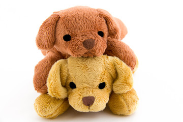 Duo de peluches de chiots