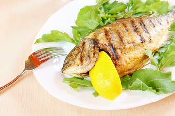 Fried fish Dorada with lemon
