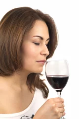 Foto op Plexiglas Woman trying red wine © mkphotography