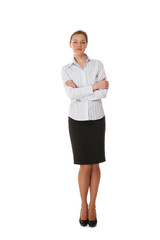 A fill-length portrait of a young businesswoman