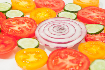 Mix of colorful citrus fruit on white