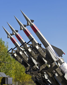 Four rockets of a surface-to-air missile system