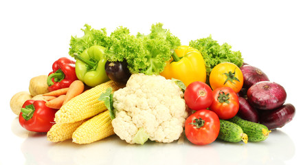 Fresh vegetables isolated on white