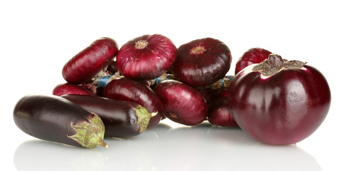 Purple vegetables isolated on white