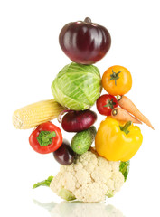 Fresh vegetables isolated on white