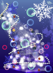 decorative christmas poster vector