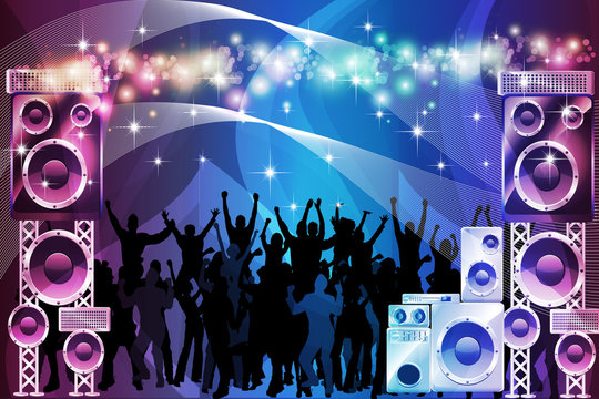 crowd of party people vector