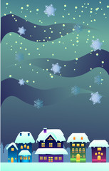 Fototapeta premium christmas town clip art