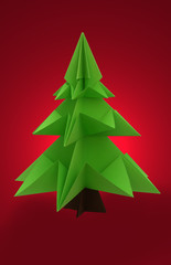 Obraz premium origami christmas tree