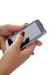 working with smartphone