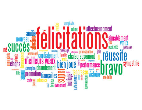 Nuage De s Felicitations Carte Voeux Bravo Compliments Stock Vector Adobe Stock