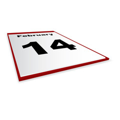 Vector 14 february calendar