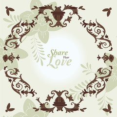 Love Flowers Elegant Card in Japanese Style