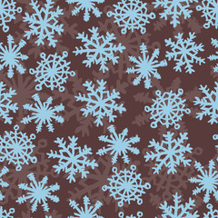 Naklejka na ściany i meble Blue snowflakes seamless pattern