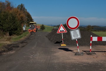 repair of roads in the Czech Republic, near the village of Bor