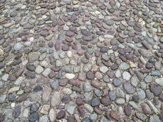 Cobblestone road surface