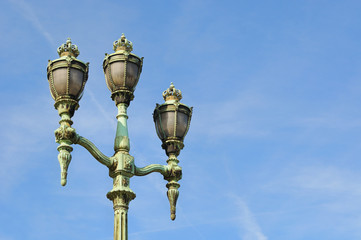 Fototapeta na wymiar Old lantern in historical center of Brussels, Belgium