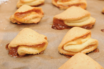 homemade cottage cheese cookies with apple jam
