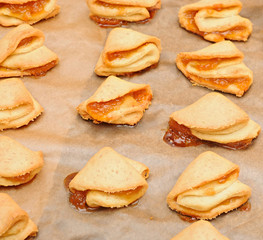 homemade cottage cheese cookies with apple jam