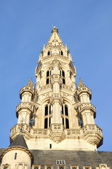 Obraz premium City Hall tower built in 15th century on Grand Place