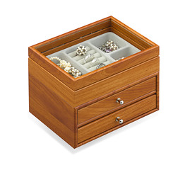 nice jewelry treasure box isolated on white
