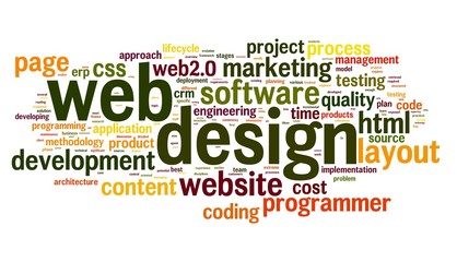 Web design concept in word tag cloud