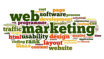 Concept de marketing Web dans le nuage de mots