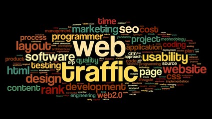 Web traffic concept in tag cloud