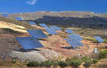 Solar panels unit at Crete island of Greece